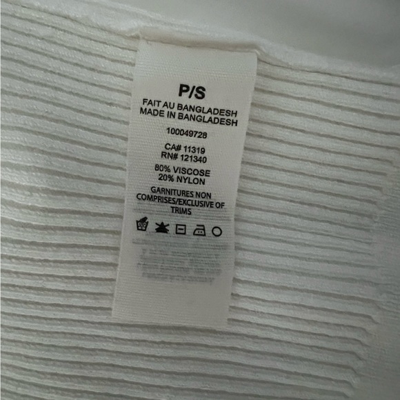 Garage Knit White Tank Top, Size S - Picture 3 of 4